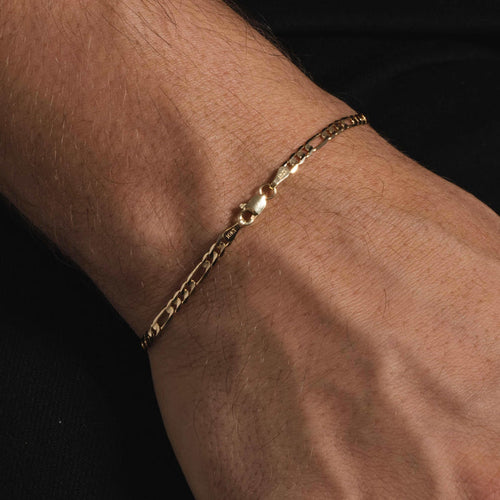 10k Solid Gold Figaro Bracelet (2mm) - The GLD Shop