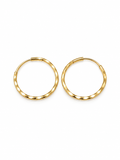 10K Yellow Gold 1mm Hoop Earrings