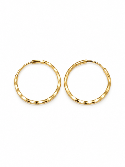 10K Yellow Gold 1mm Hoop Earrings