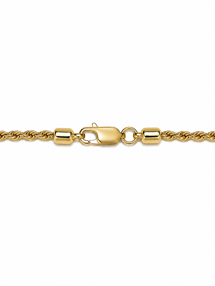 10K Yellow Gold Hollow Rope Chain 2mm 20 Inch
