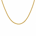 10K Yellow Gold Hollow Rope Chain 2mm 22 Inch Classic Rope Necklace