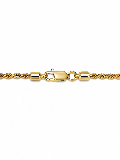 10K Yellow Gold Hollow Rope Chain 2mm 24 Inch