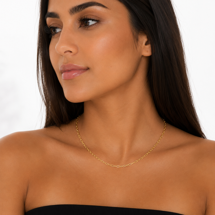 10K Yellow Gold Paperclip Chain “16” | 2.2mm