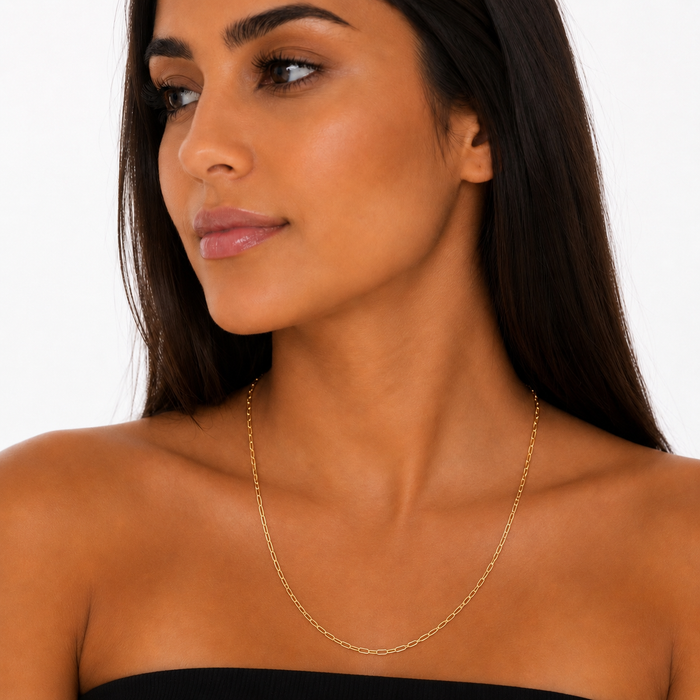 10K Yellow Gold Paperclip Chain “22”2.2mm