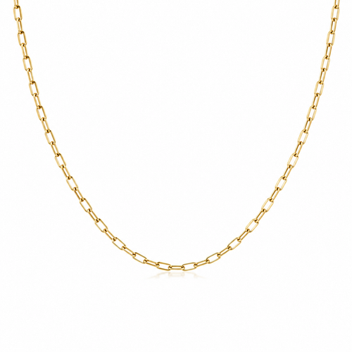 10K Yellow Gold Paperclip Chain 2.2mm 18 Inch