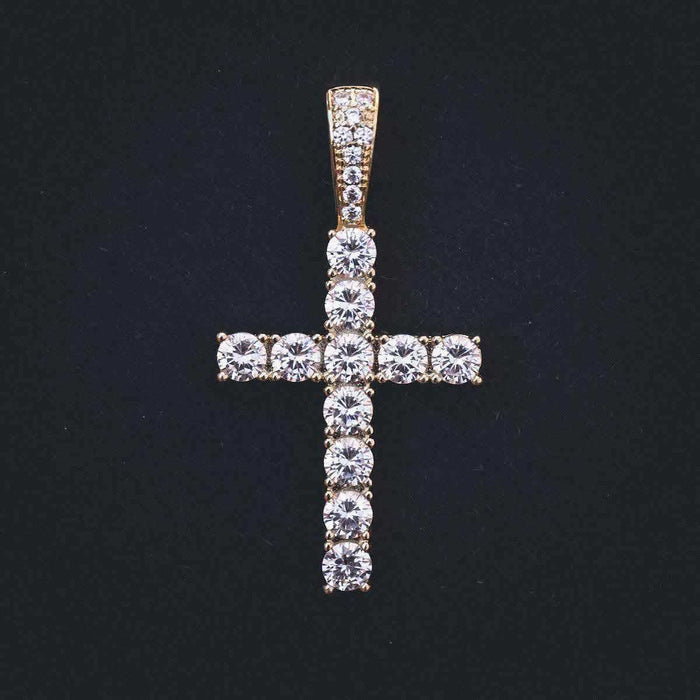 18k Vermeil Diamond Cross - The GLD Shop
