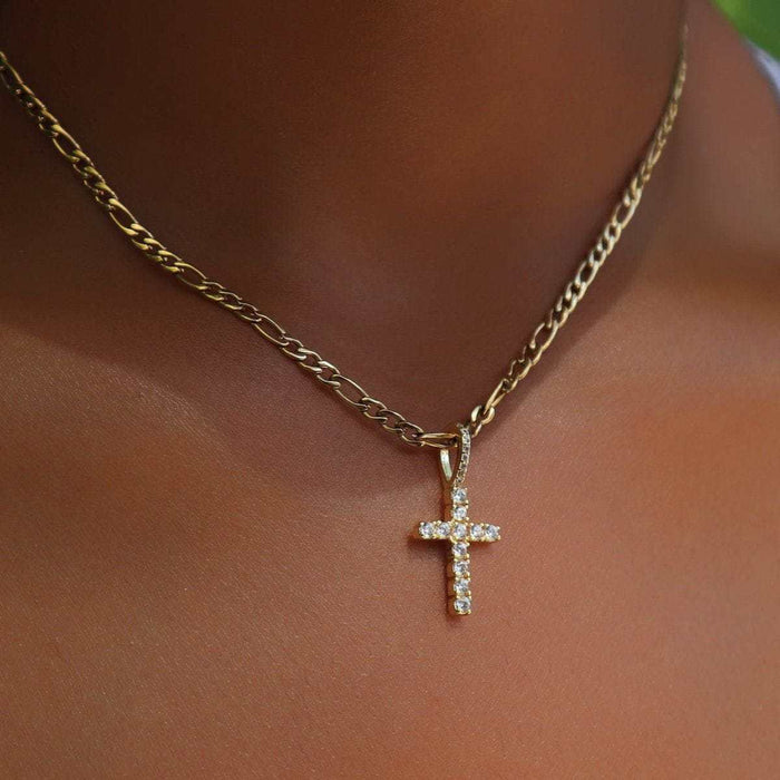 Micro Diamond Cross in Yellow Gold - The GLD Shop