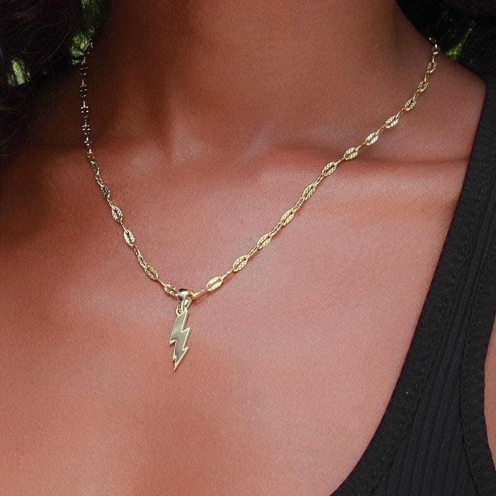 18k Vermeil Micro Lightning Bolt - The GLD Shop