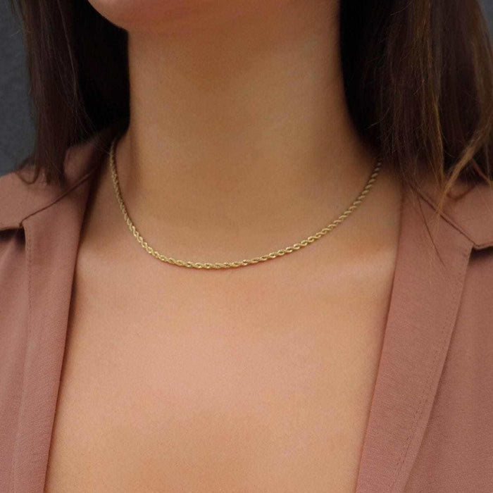 18k Vermeil Rope Necklace - 2mm - The GLD Shop