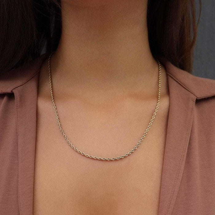 18k Vermeil Rope Necklace - 2mm - The GLD Shop