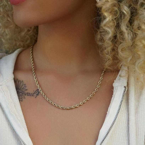 18k Vermeil Rope Necklace - 4mm - The GLD Shop