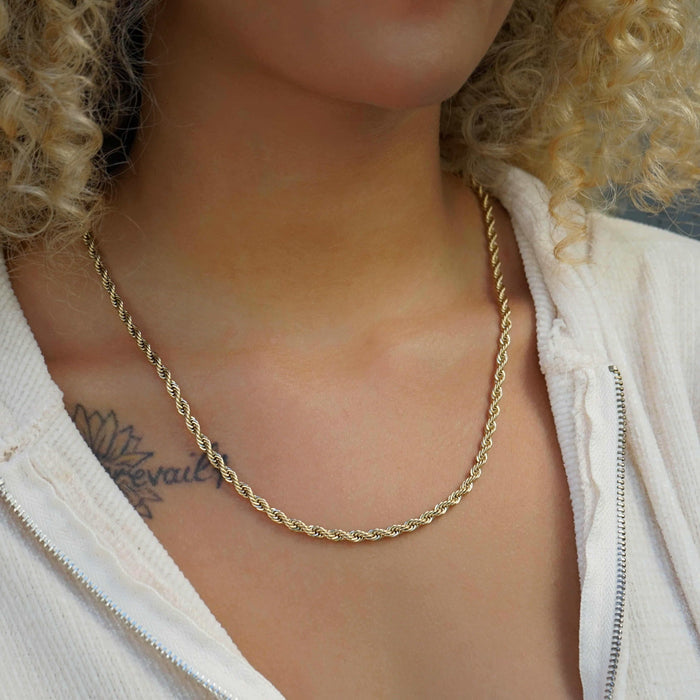 18k Vermeil Rope Necklace - 4mm - The GLD Shop
