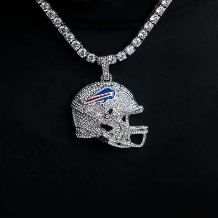 2025 Buffalo Bills Team Helmet Pendant - White Gold