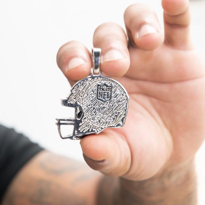 2025 Chicago Bears Team Helmet Pendant - White Gold