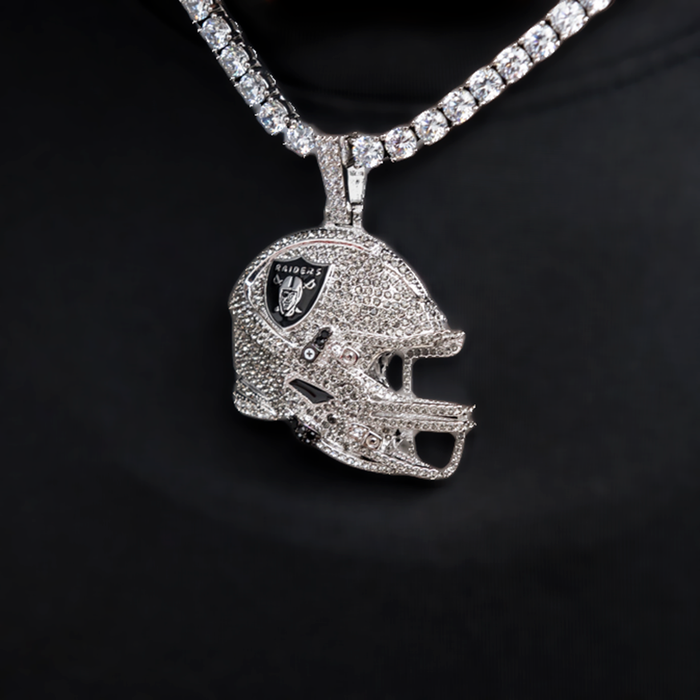 2025 Las Vegas Raiders Team Helmet Pendant - White Gold