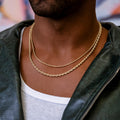 2mm + 4mm Rope Chain Bundle in Yellow Gold
