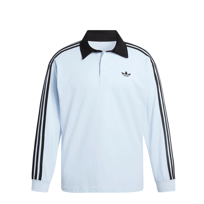 Adidas 3-Stripes Rugby Longsleeve Polo Shirt (Crystal Sky)