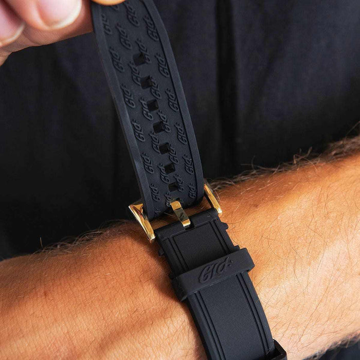 Alpha Era Gold - Iced Bezel w/ Rubber Strap - The GLD Shop