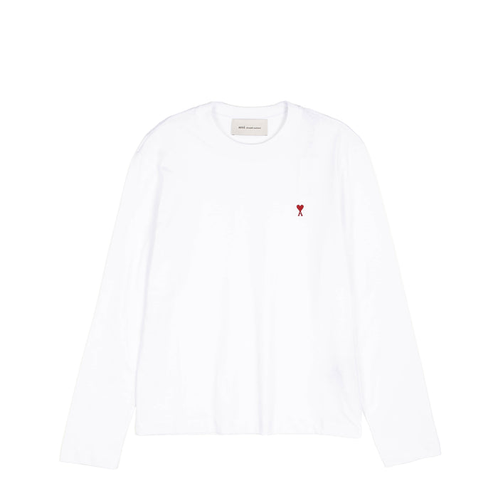 AMI Paris	Red Ami De Coeur Long Sleeve T-Shirt