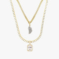 Angel Wing and Stone Set in Yellow Gold