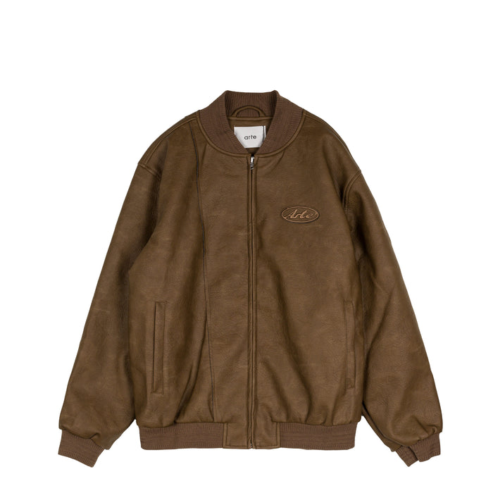 Arte Antwerp Leather Varsity Jacket