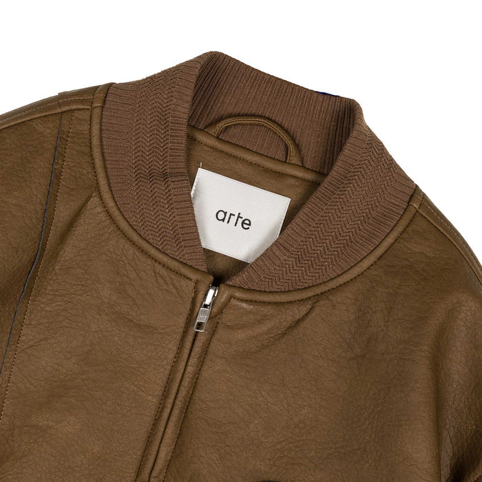 Arte Antwerp Leather Varsity Jacket