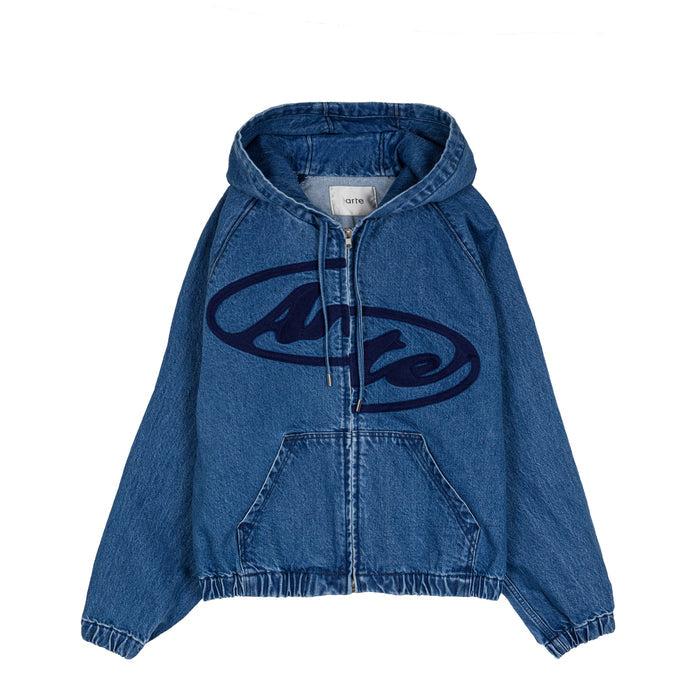 Arte Antwerp Split Logo Denim Hood Jacket