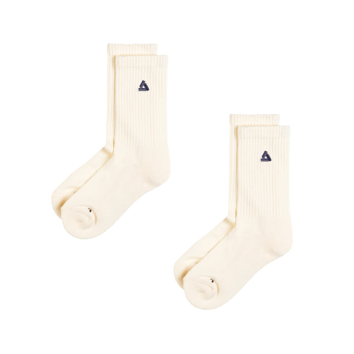 Asphaltgold 2-Pack Stack Logo Socks (Off White / Navy)