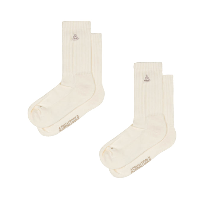 Asphaltgold	2-Pack Stack Logo Socks (Off White / Beige)