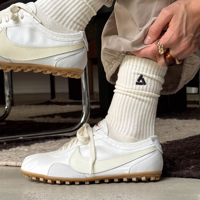 Asphaltgold 2-Pack Stack Logo Socks (Off White / Navy) onfeet