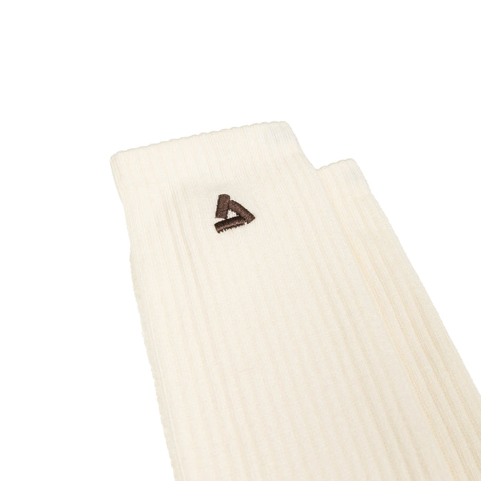 Asphaltgold	2-Pack Stack Logo Socks (Off White / Brown)