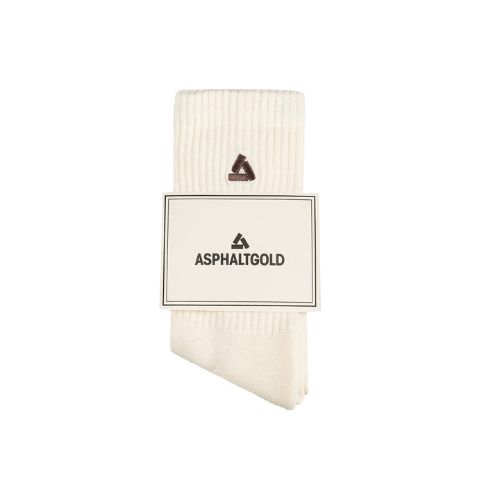 Asphaltgold	2-Pack Stack Logo Socks (Off White / Brown)