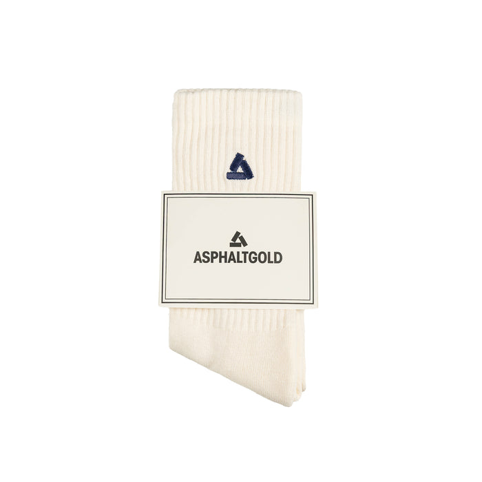 Asphaltgold 2-Pack Stack Logo Socks (Off White / Navy)