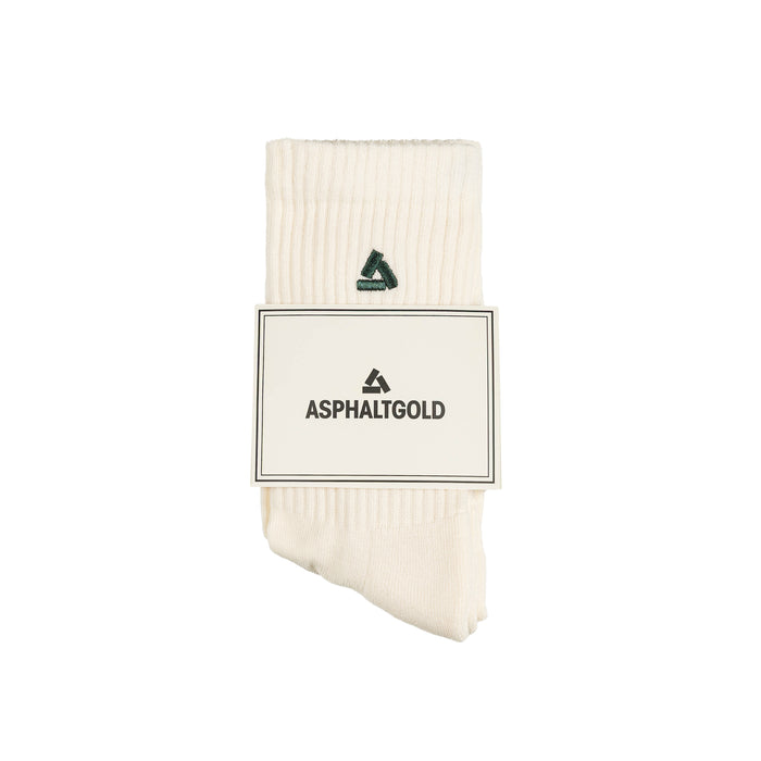 Asphaltgold 2-Pack Stack Logo Socks (Off White / Dark Green)