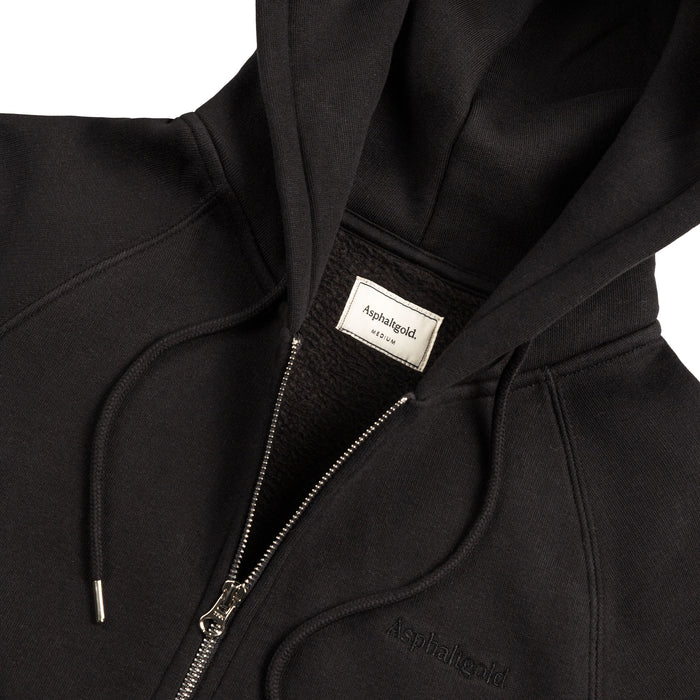 Asphaltgold Essential Zip Hoodie (Black)