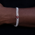 Atlanta Braves Official MLB Diamond Prong Cuban Bracelet in White Gold- 8.5mm