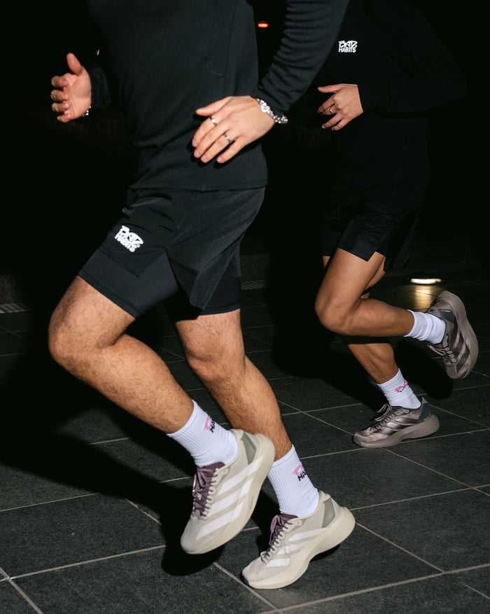 Bad Habits Running Shorts Reflective onfeet