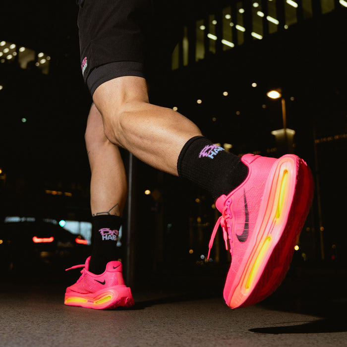 Bad Habits Running Socks (Black) onfeet