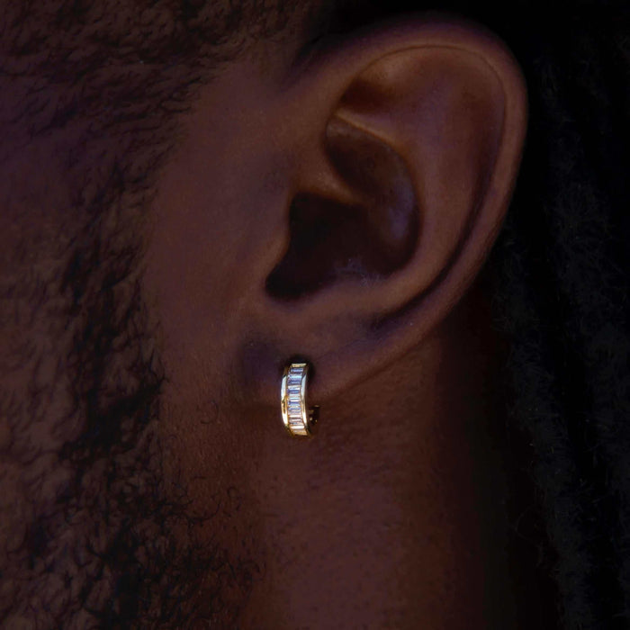 Baguette Hoop Stud Earrings - The GLD Shop