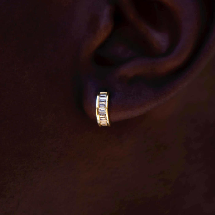 Baguette Hoop Stud Earrings - The GLD Shop