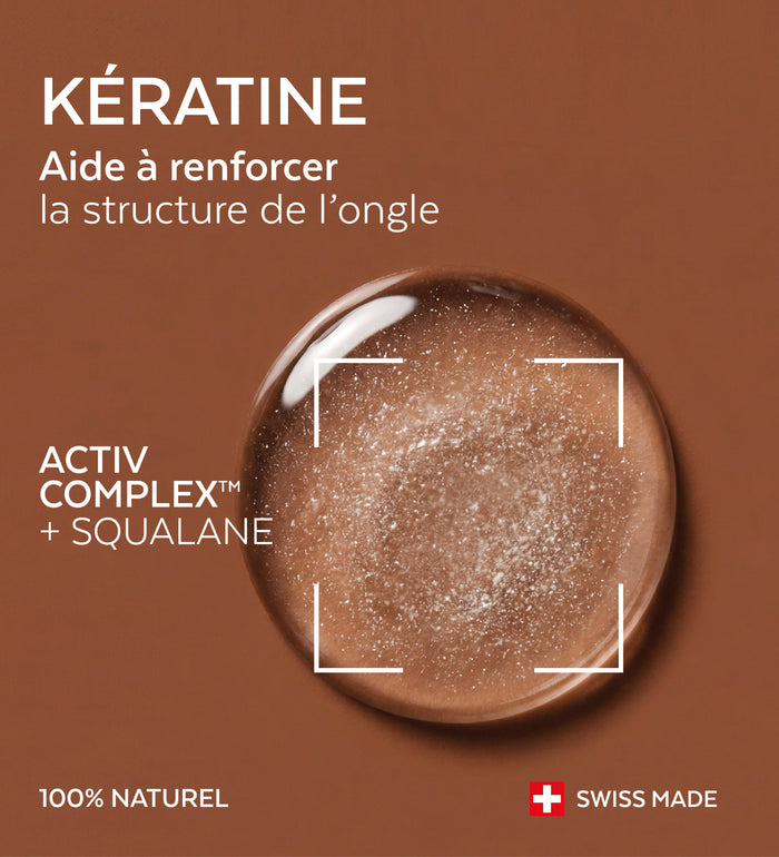 Texture du sérum kératine Poderm Activ Complex et squalane 100% naturel