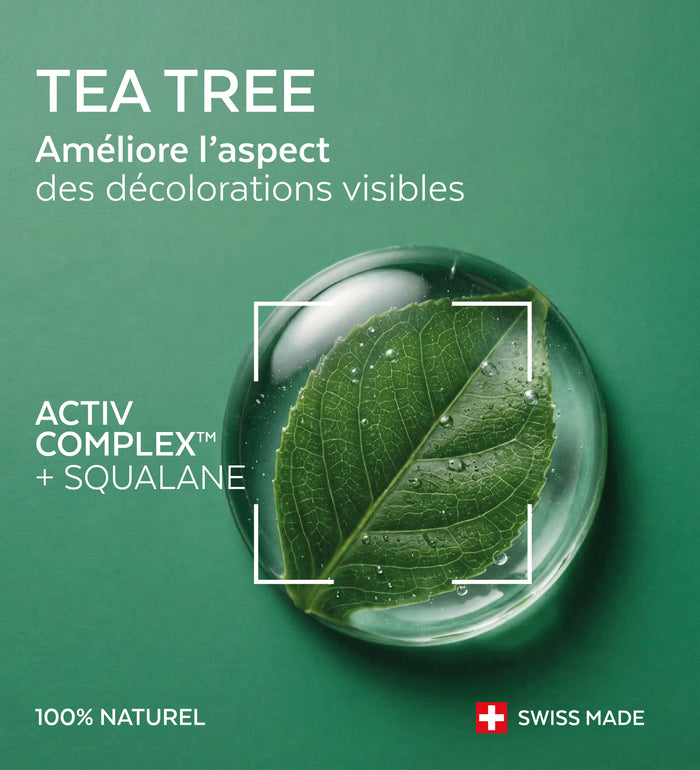 Texture du sérum tea tree Poderm Activ Complex et squalane 100% naturel