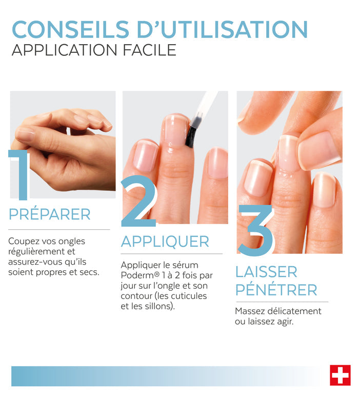 Conseils d'utilisation du sérum concentré D-panthénol Poderm en 3 étapes