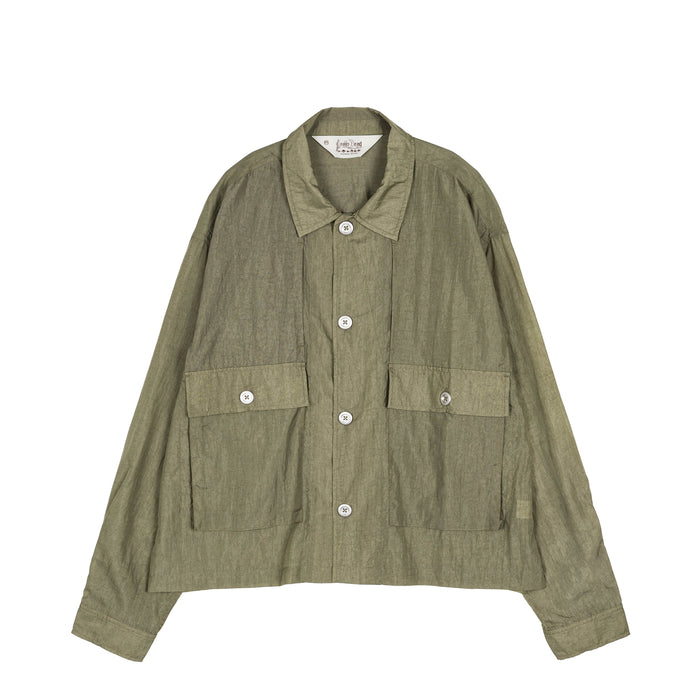 Brain Dead Cropped Nylon Button Up Shirt