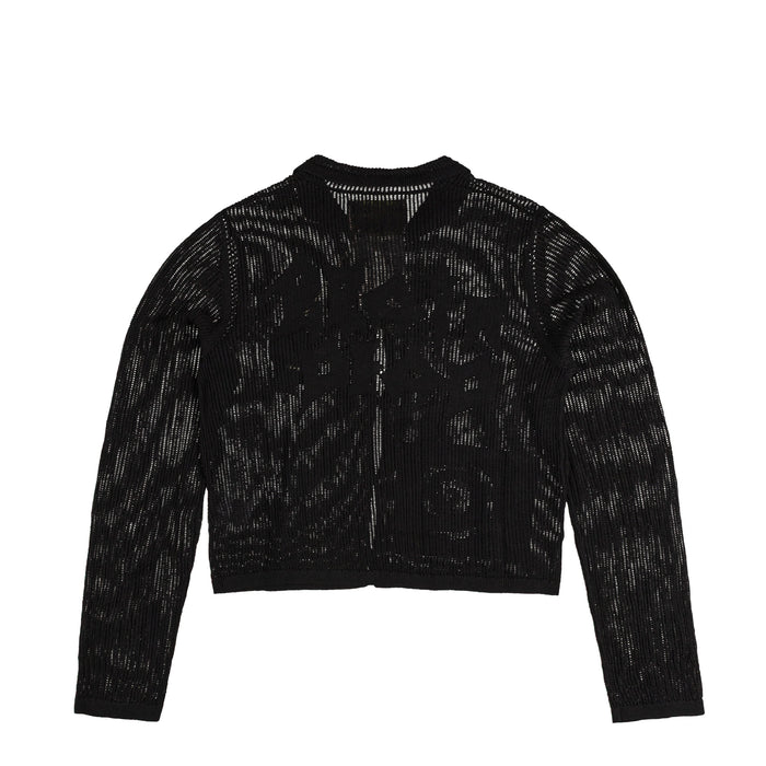 Brain Dead Mesh Knit Spiral Cardigan (Black)