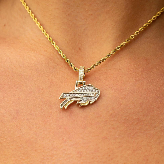 Buffalo Bills Official NFL Micro Logo Pendant - Yellow Gold