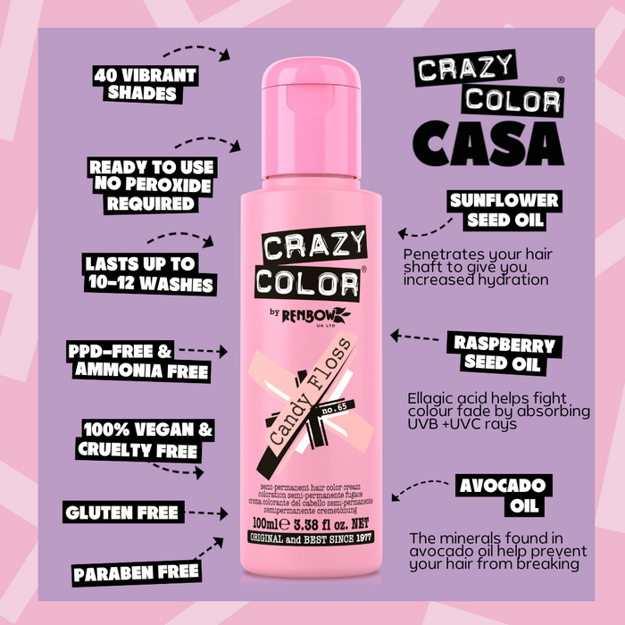 Candy Floss (Delicate Pink) - Semi-Permanent Hair Dye - Crazy Color