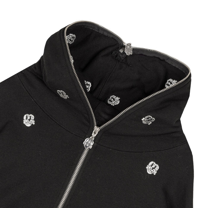 CHITO International Allover Finesse Embroidered 1/4 Zip Pullover Hoodie