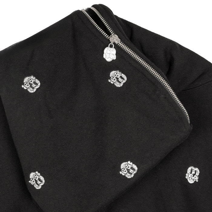 CHITO International Allover Finesse Embroidered 1/4 Zip Pullover Hoodie