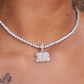 Cincinnati Bengals Official NFL Micro Logo Pendant - White Gold